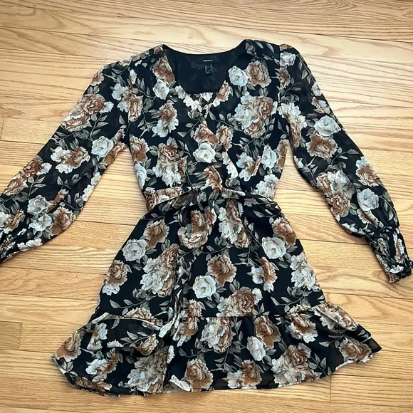 forever 21 black floral dress FOREVER 21 Embroidered Lace Dress - Black,